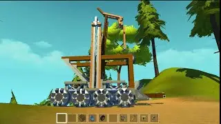 [Scrap Mechanic] Floating-Arm Trebuchet - Throws Toilets 500+ Blocks!