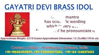 Gayatri Brass Idol Savitri Maa Statue Gayatri Devi Pittalai Vigraha - A6362