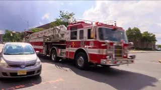 Passaic NJ Fire Department Ladder 1 Responding on Passaic St June 18th 2017