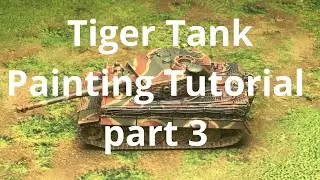 Tiger tank painting tutorial for Flames Of war - part 3 - german green + peeling the masking liquid