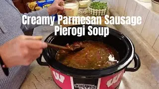 Creamy Parmesan Sausage Pierogi Soup