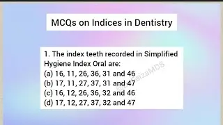 Indices in Dentistry MCQs PART 2 | Public Health Dentistry Mcqs for PSC Dental Exams 2025