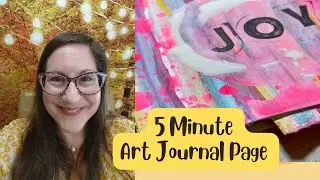 5 Minute Art Journal❤️painted background❤️mixed media time lapse