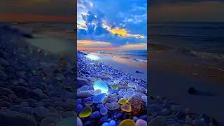 Mesmerising scene of beach crystal 🔮💎 #beach #waves #sunset #relaxing #nature #meditationmusic