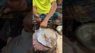 Incredible Black Pomfret  Fish Cutting Skills In Bangladesh Fish Market By Expert Cutter #shorts