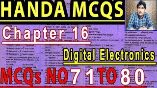 Handa MCQ || Chapter 16 || Digital Electronics || MCQ No 71 to 80 || All Test PreparationS