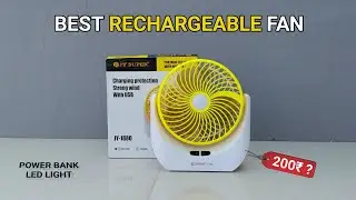 Best Rechargeable Fan With Power Bank And Led Light | Jy Super Rechargeable Fan