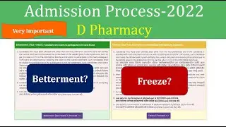 FREEZE or BETTERMENT? D PHARMACY ADMISSION #maharashtra #dte #capround