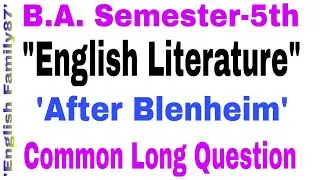 'After Blenheim' Long question by 