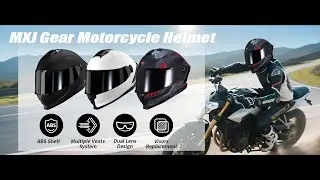 MXJ Gear Motorcycle Dual Visor Flip up Modular Full Face Helmet