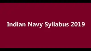 Indian Navy Syllabus 2019 Download Indian Navy Chargeman Syllabus