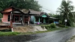 Night Walk Through Silent Village in Heavy Rain Wind Storm with Continuous Thunder ASMR 4K Video 21