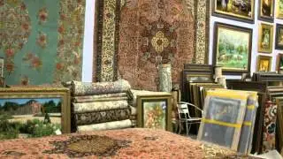 Dark handmade silk ghom persian rug /(86-0371-53625885)