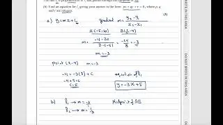 Edexcel IAL P1 &ndash; WMA11/01 окт/ноя 2024 г. Вопрос [1] | [УРАВНЕНИЕ ПРЯМОЙ] Пошаговое объяснение
