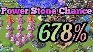 150 + 60 + 60 + 60 + 60 + 60 + 60 + 60 + 58 + 50 (tribal boost) = 678%