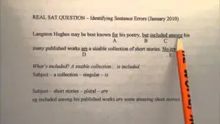 SAT Writing - Identifying Sentence Errors 16 (verb singular plural) - Real SAT Test 2010, Cantonese