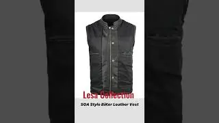 Lesa Collection Men's Style Premium Cowhide Motorcycle Leather Waistcoat Black Vest