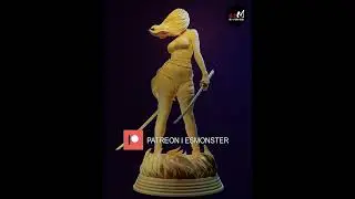 Psylocke 3D Print Model | X-Men Fan Art STL by E.S Monster (Sculpted by Hugo Buarque)