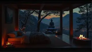 Mountain Cabin Night ❄️🔥 Snowfall, Fireplace Glow & Deep Sleep Ambience