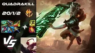 TOP Riven vs Lee Sin [QUADRAKILL] - EU Grandmaster Patch 25.22