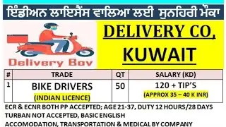 S Group Jalandhar Wale | Bike Drivers Interview Jalandhar | New Update Visa Fast Kuwait Visa 2022