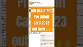 RBI Assistant Pre Admit Card 2023 out now 🙌