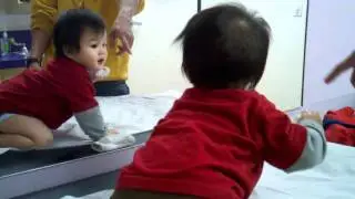 Wiping mouth while waiting for the doctor