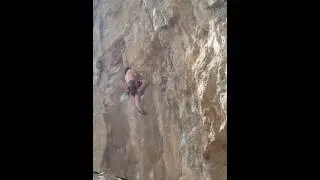 Storm warning 7c+ onsight putting the clips in at brean down