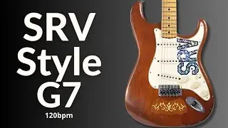 Stevie Ray Vaughan Style Shuffle Blues Guitar Backing Track in G Major (G7)