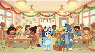 Tom & Jerry with Bluey at Christmas Pet Safety School!