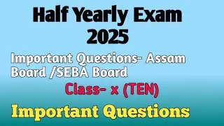 Half yearly examination 2025|Hindi(MIL)|Important Question paper|SEBA Board|Class10