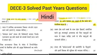 DECE-3 Solved Past Year Questions | Level Up Learning