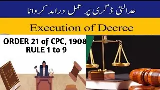 ORDER 21 of CPC, 1908 I EXECUTION OF DECREES & ORDERS I RULE 1 to 9