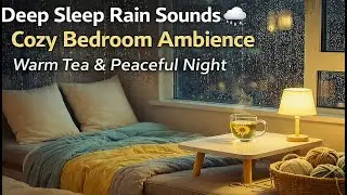 Deep Sleep Rain Sounds, Cozy Bedroom Ambience | Warm Tea & Peaceful Night