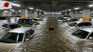 Chaos in Tokyo, Japan: Massive Flooding in Yokkaichi Leaves Cars Underwater