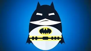 Fat Batman Flat Designed In Adobe Illustrator