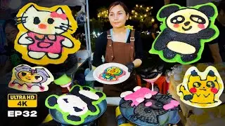 Unbelievable skills! These cartoon pancakes look 99% identical to Panda, Doraemon, and Hello Kitty!