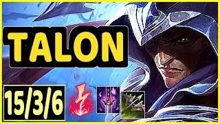 TALON VS KINDRED - 15/3/6 KDA JUNGLE GAMEPLAY EMERALD IV