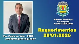 Requerimentos Vereador Paulo do Vale 20/01/2026