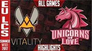 UOL vs VIT ALL GAMES Highlights - EU LCS Summer Split 2017 W1D2 - Unicorns of Love vs Vitality
