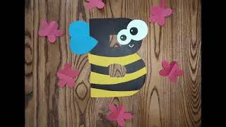 Letter B paper craft for kids (Bee) + Free printable templates. DIY ideas for preschool.