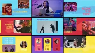 Colorful Youtube Subscribe And Endscreens | After Effects Template