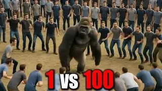 100 hombres vs 1 Gorila: EL RESULTADO ES OBVIO