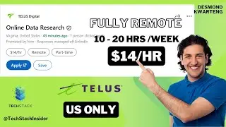 Как подать заявку на работу по исследованию данных в TELUS Online &mdash; удалённая работа с оплатой 14...