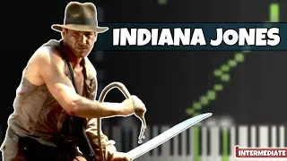 Indiana Jones &ndash; Main Theme | INTERMEDIATE Piano Tutorial | Synthesia Play Along