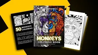 Monkey Coloring Book - 50 Coloring Pages for Adults & Teens