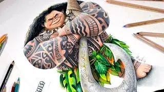 Moana - Dibujo de Maui - speed drawing comentado