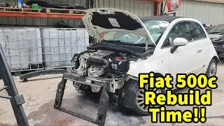 The Rebuild Begins On The Salvage Auction Fiat 500C - Rad Pack, AIrbags, Seat belts........