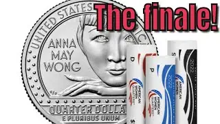 The finale for the low mintage 2022 American Women Quarters! 3 Roll set P,D,S Anna May Wong!