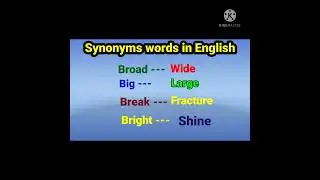 Learn 19 Common Synonyms words in English to improve yours Vocabulary || Easy grammar.